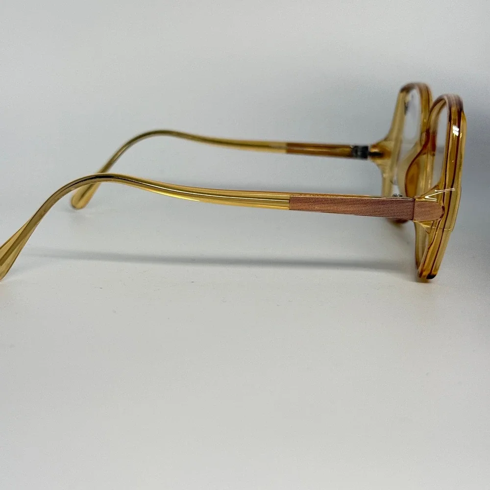 Vienna Line 1563 Vintage Eyeglasses Frames Amber Slovenia Optyl Oversized Square